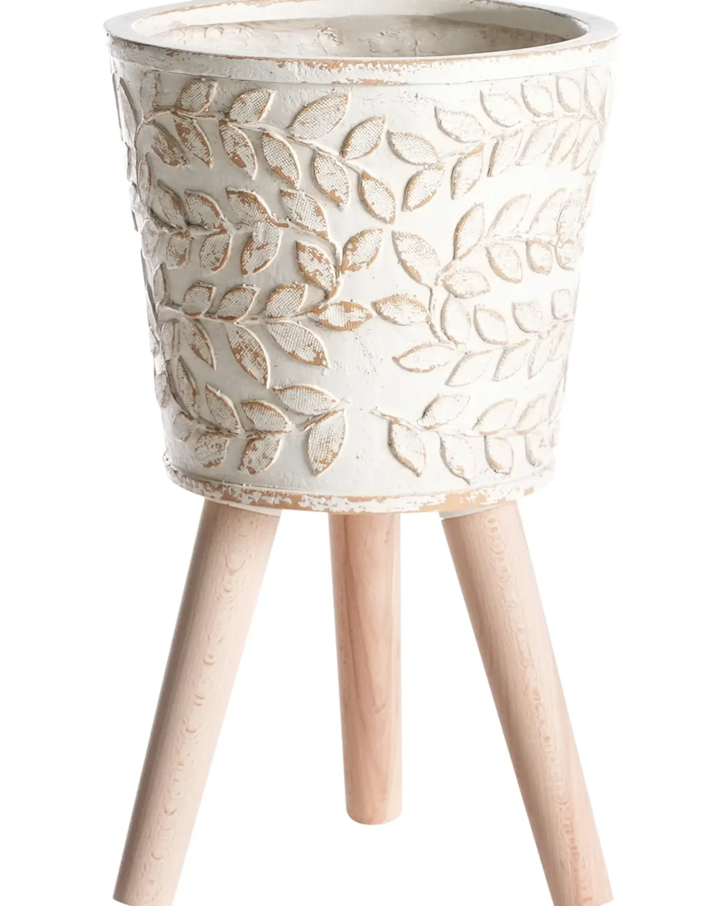 Forhøjet plantekrukke ALIARTOS 26 cm Cremehvid
