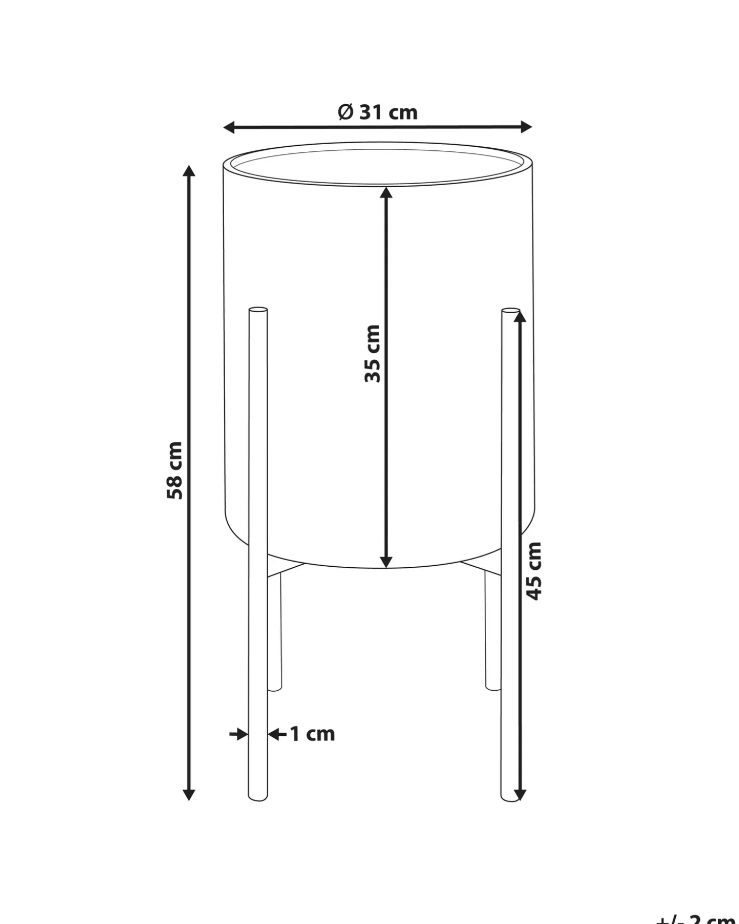 Forhøjet plantekrukke AUBRIETA Metal 31 cm Grå