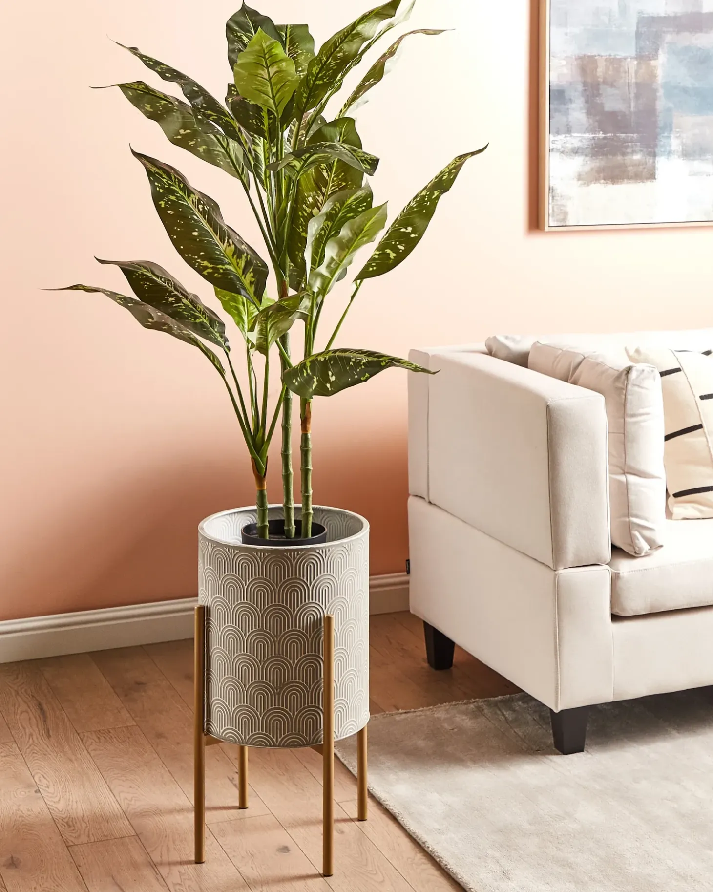 Forhøjet plantekrukke AUBRIETA Metal 31 cm Grå