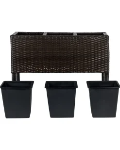 Forhøjet plantekrukke CARAGANA 77 cm Mørkebrun PE-rattan