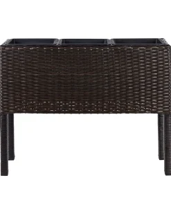 Forhøjet plantekrukke CARAGANA 77 cm Mørkebrun PE-rattan