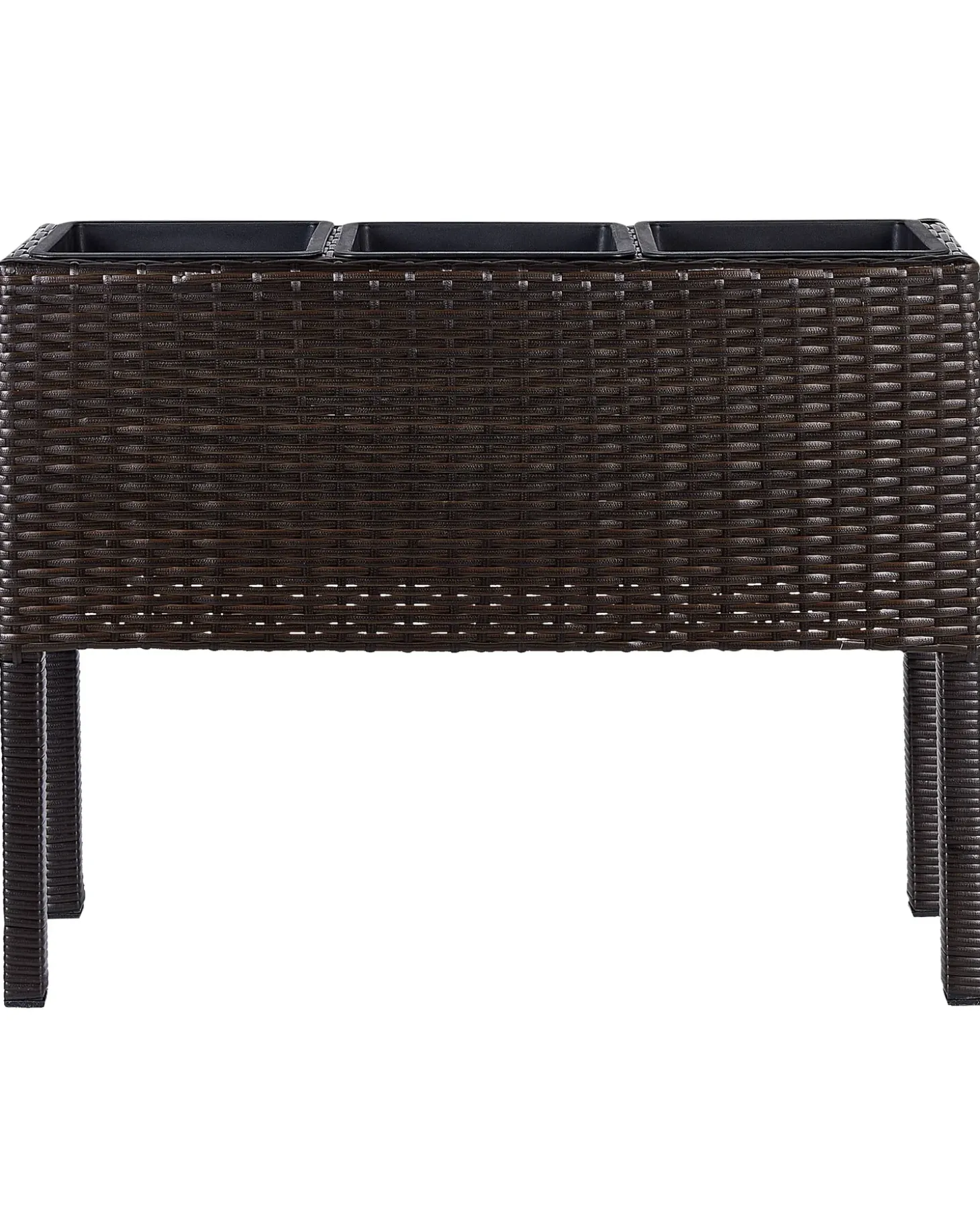 Forhøjet plantekrukke CARAGANA 77 cm Mørkebrun PE-rattan