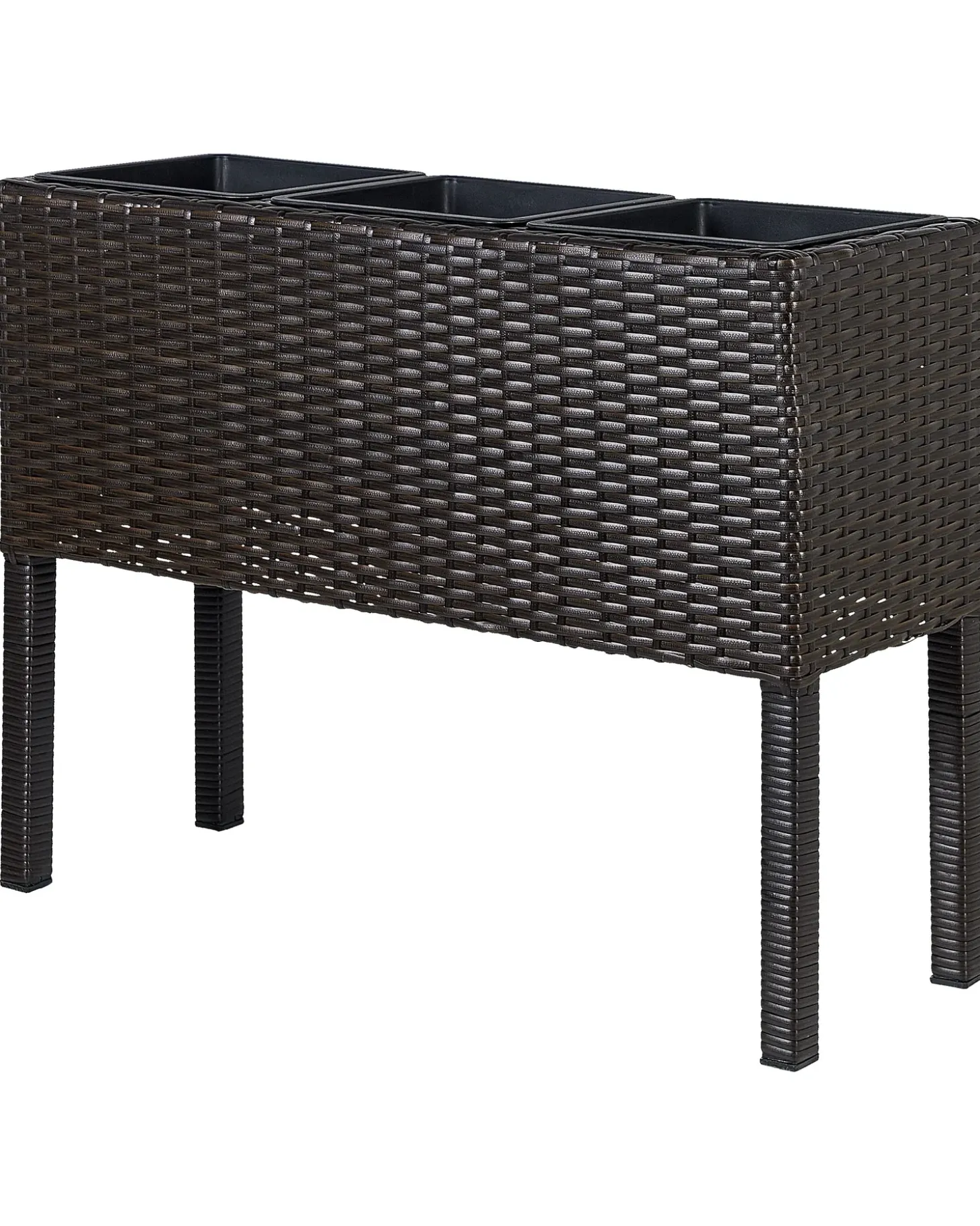 Forhøjet plantekrukke CARAGANA 77 cm Mørkebrun PE-rattan