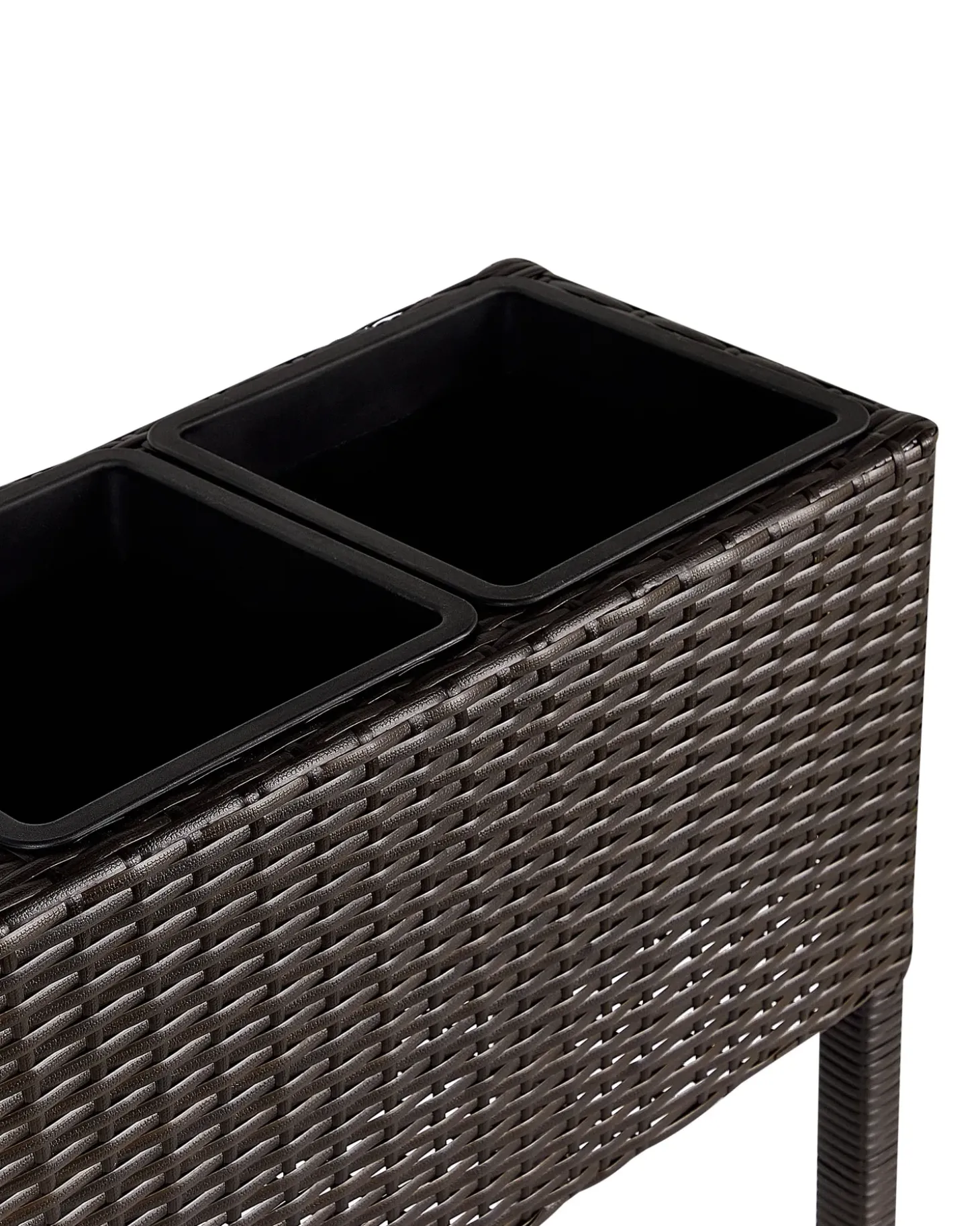 Forhøjet plantekrukke CARAGANA 77 cm Mørkebrun PE-rattan