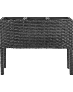 Forhøjet plantekrukke CARAGANA 77 cm Sort PE-rattan