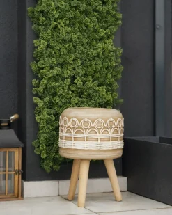 Forhøjet plantekrukke CYRTOMIUM 27 cm Lysebrun