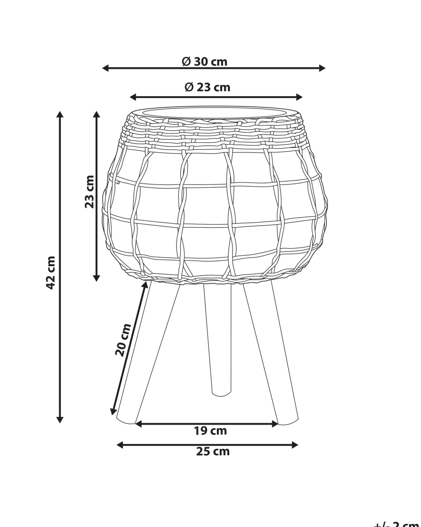 Forhøjet plantekrukke DARMERA 30 cm Lysebrun