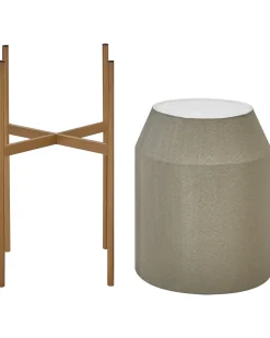 Forhøjet plantekrukke HYBRIDUM Metal 33 cm Grå