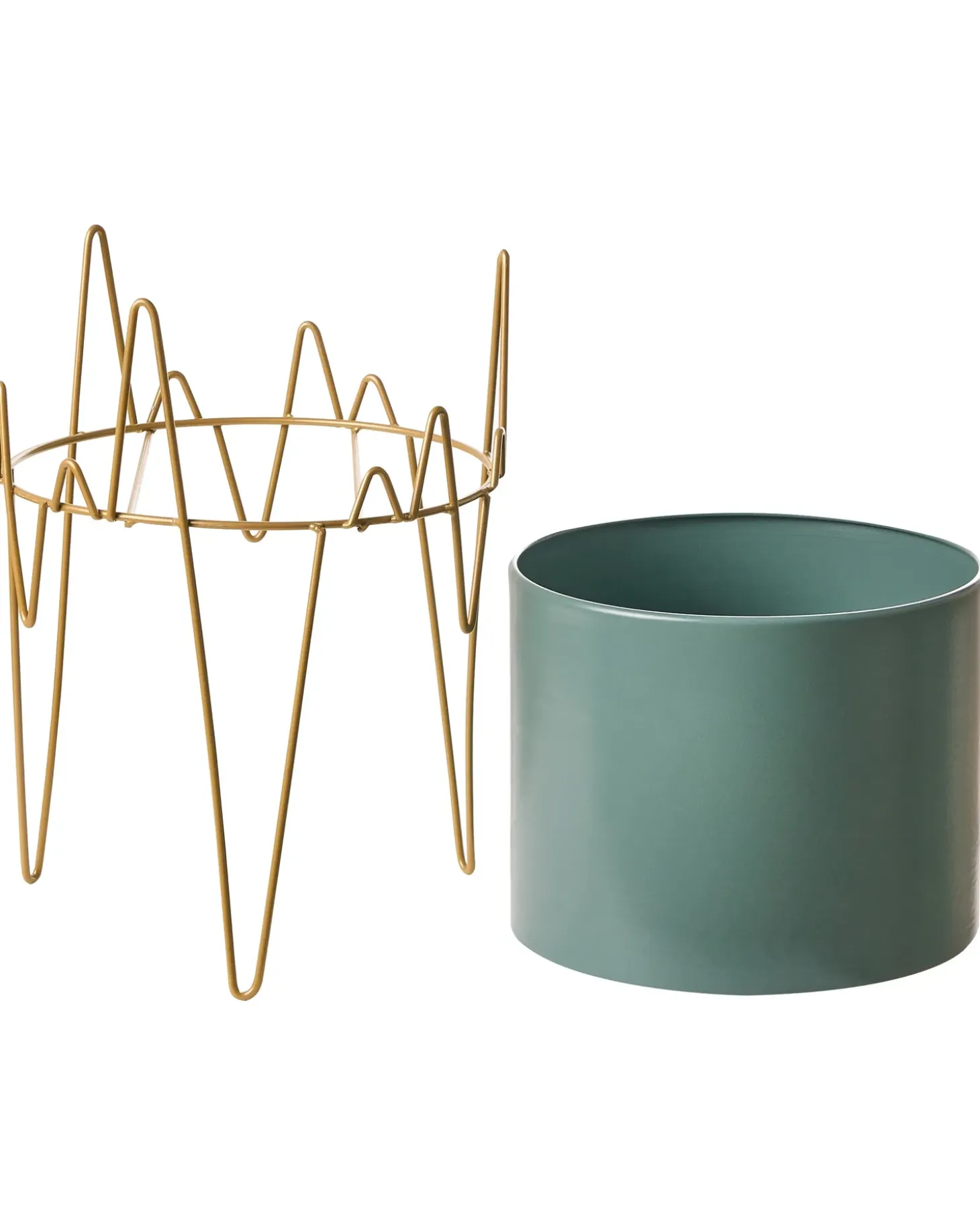 Forhøjet plantekrukke KALANDRA 29 cm Mørkegrøn Metal