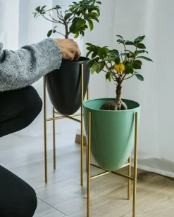 Forhøjet plantekrukke LEFKI 16 cm Mintgrøn Metal