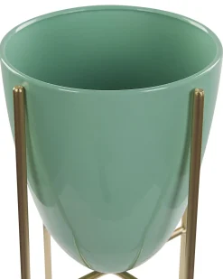 Forhøjet plantekrukke LEFKI 16 cm Mintgrøn Metal