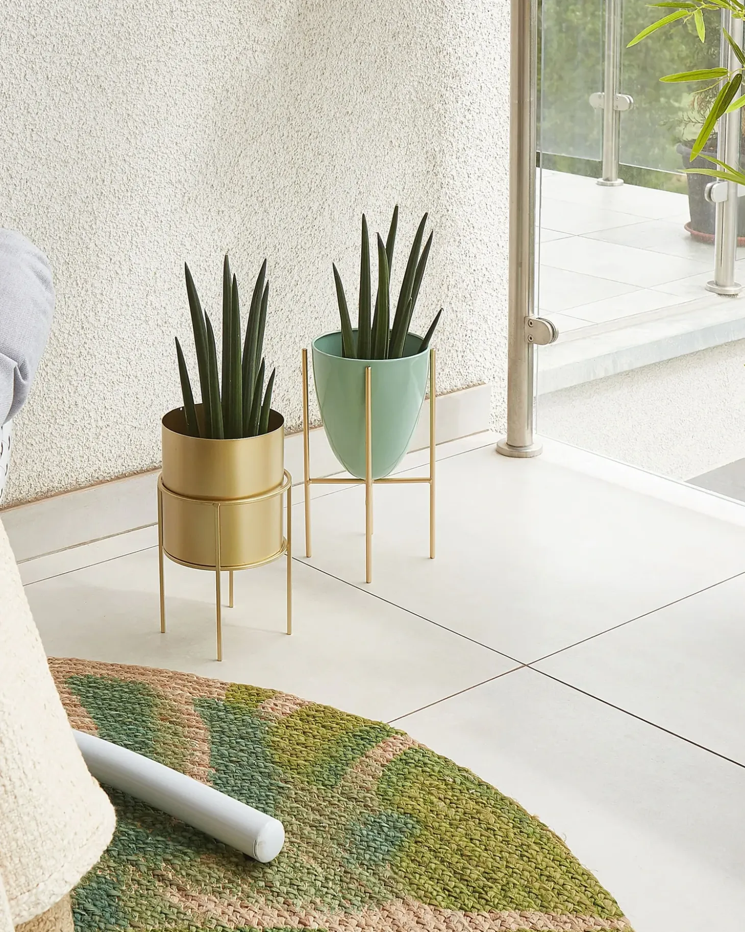 Forhøjet plantekrukke LEFKI 16 cm Mintgrøn Metal