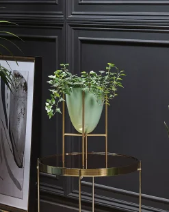 Forhøjet plantekrukke LEFKI 16 cm Mintgrøn Metal