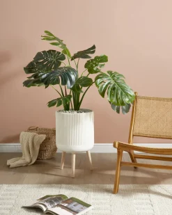 Forhøjet plantekrukke MACLURA 35 cm Lys Beige