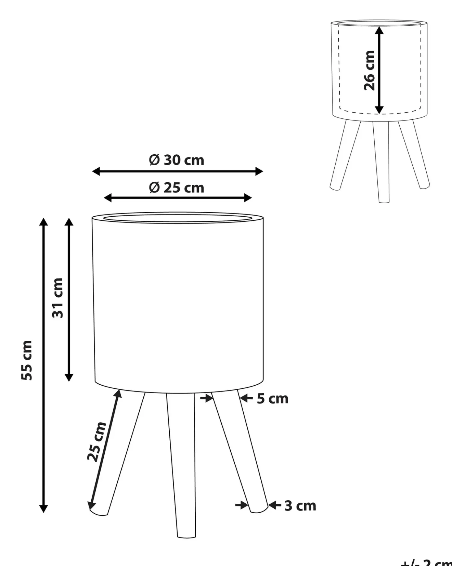 Forhøjet plantekrukke MILINA 30 cm Beige