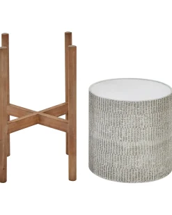 Forhøjet plantekrukke PINSAPO Metal 30 cm Grå