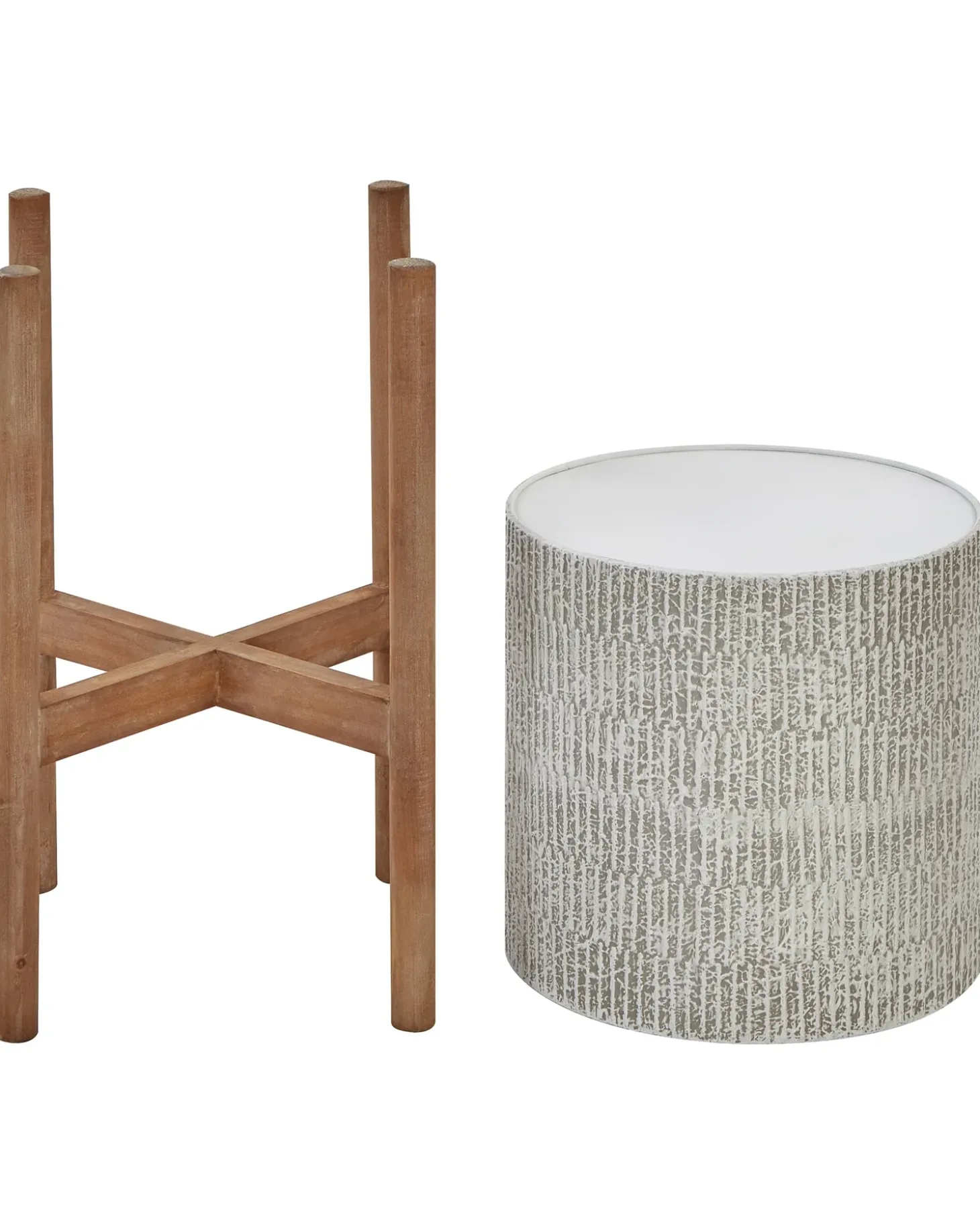 Forhøjet plantekrukke PINSAPO Metal 30 cm Grå