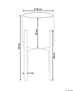 Forhøjet plantekrukke PINSAPO Metal 30 cm Grå