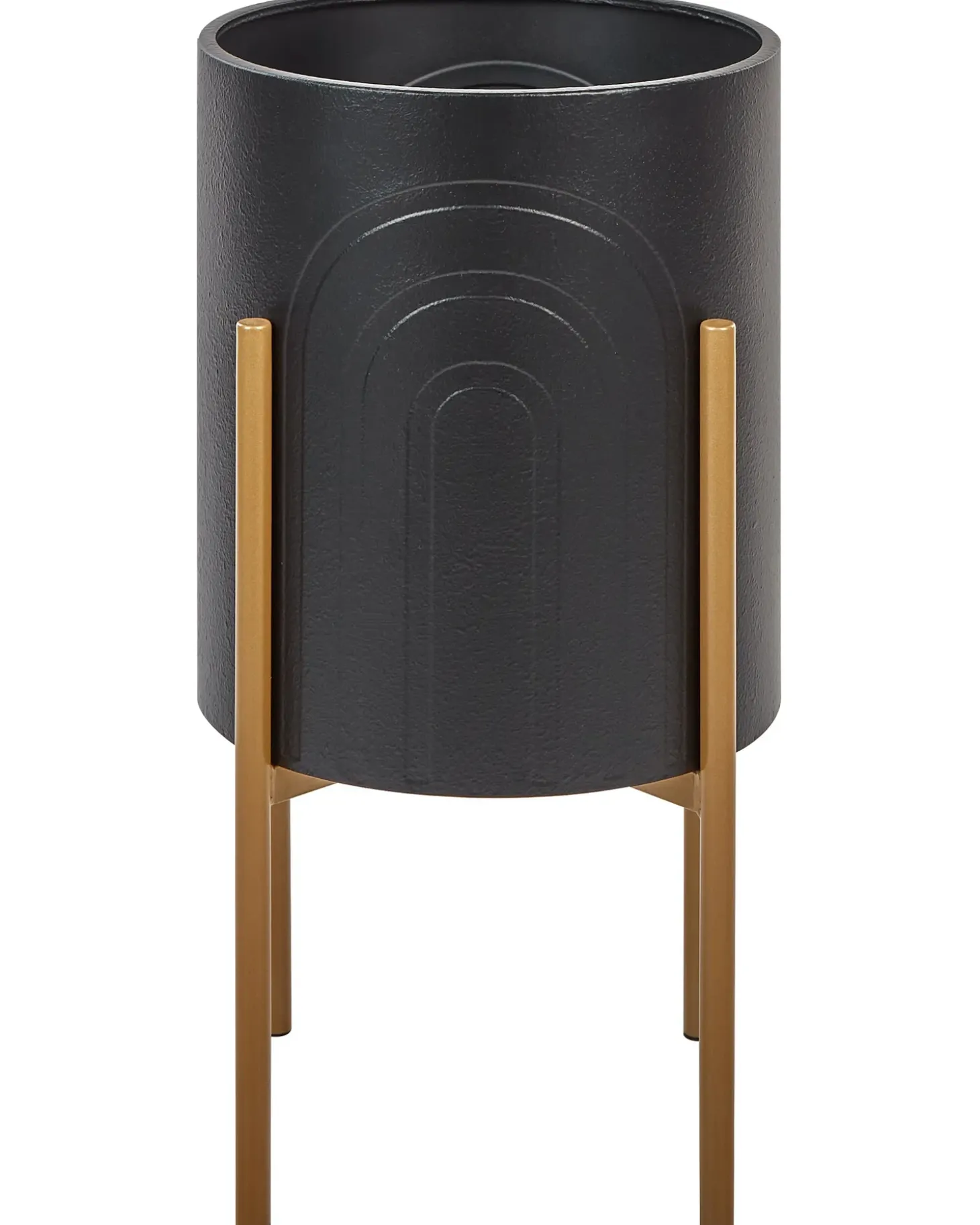 Forhøjet plantekrukke SEROTINA Metal 32 cm Sort