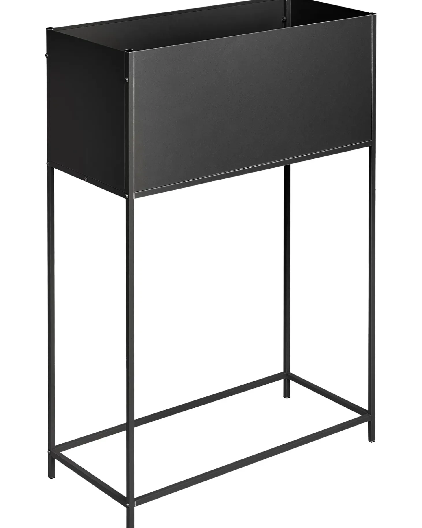 Forhøjet plantekrukke TAPIEN Metal 70 cm Sort