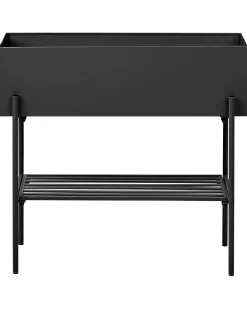 Forhøjet plantekrukke VINCA Metal 70 cm Sort