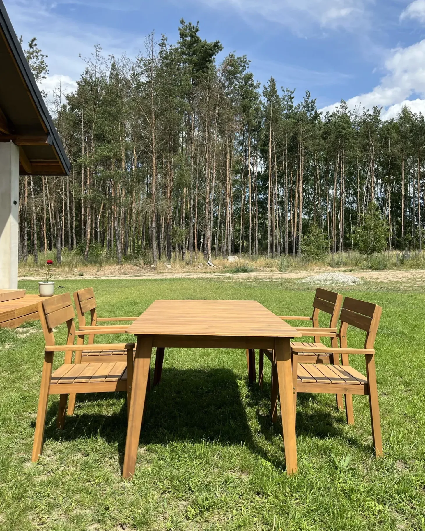 FORNELLI 4 personers Havemøbelsæt Brun Akacietræ