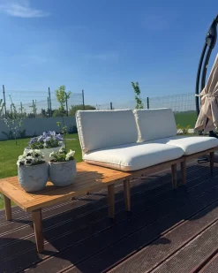 FRASCATI 4 personers Loungesæt med bord Cremehvid Certificeret akacietræ