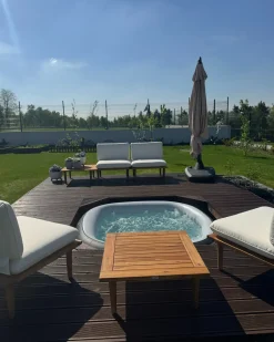 FRASCATI 4 personers Loungesæt med bord Cremehvid Certificeret akacietræ
