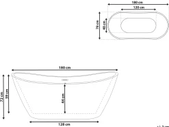 Fritstående badekar ANTIGUA 180 x 78 cm Hvid