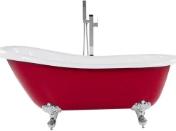 Fritstående badekar CAYMAN 153 x 77 cm Rød