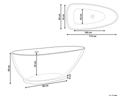 Fritstående badekar GUIANA 173 x 82 cm Rød