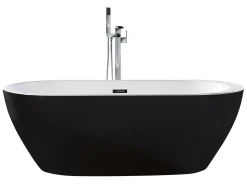 Fritstående badekar NEVIS 150 x 75 cm Sort