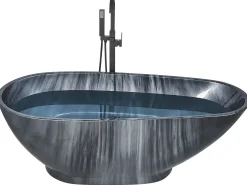 Fritstående badekar RIOJA 170 x 80 cm Sort marmor