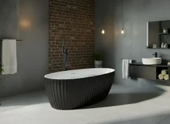Fritstående badekar TEFE 170 x 78 cm Sort