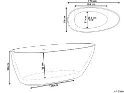Fritstående badekar TEFE 170 x 78 cm Sort