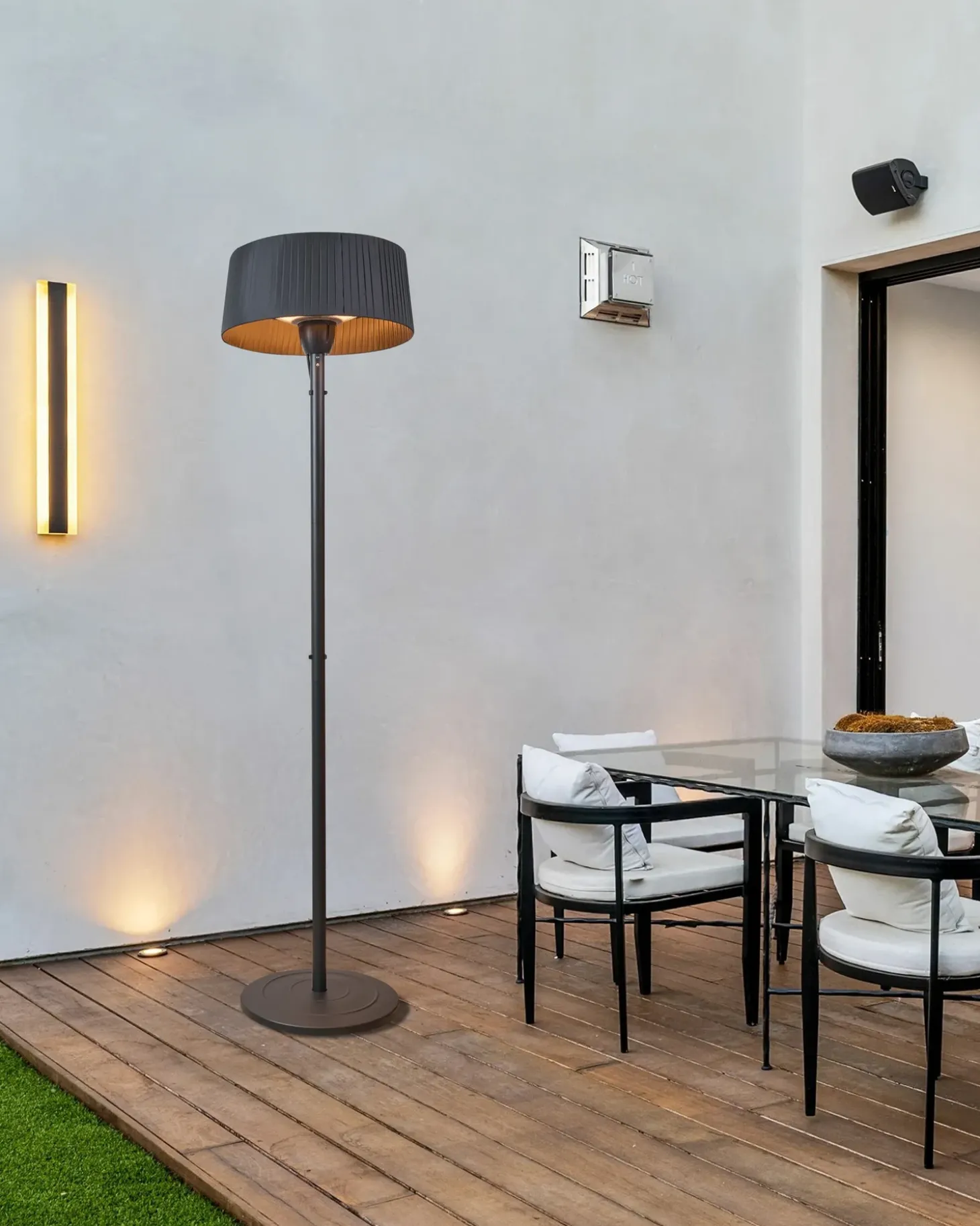 Fritstående infrarød terrassevarmer VARAZZE 1500 W Sort