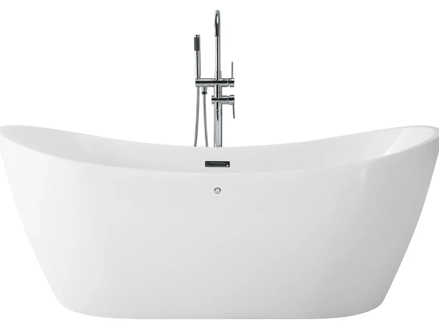 Fritstående spabad med LED ANTIGUA 168 x 80 cm Hvid