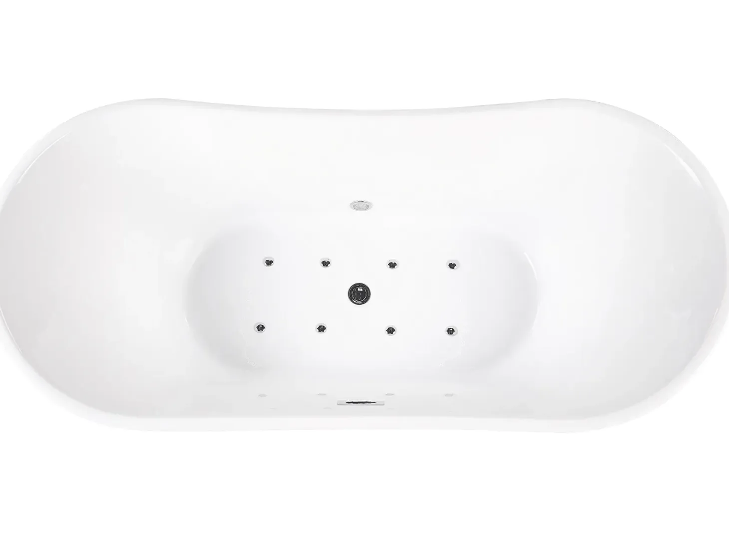 Fritstående spabad med LED ANTIGUA 168 x 80 cm Hvid