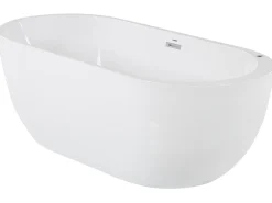 Fritstående spabad med LED NEVIS 170 x 80 cm Hvid