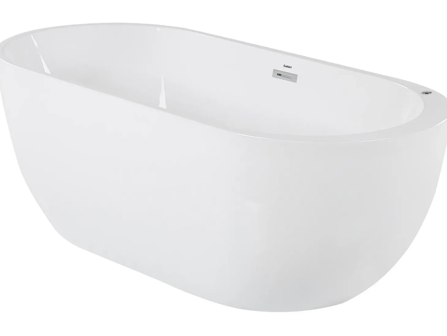 Fritstående spabad med LED NEVIS 170 x 80 cm Hvid