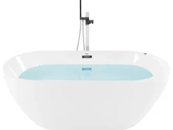 Fritstående spabad med LED NEVIS 170 x 80 cm Hvid