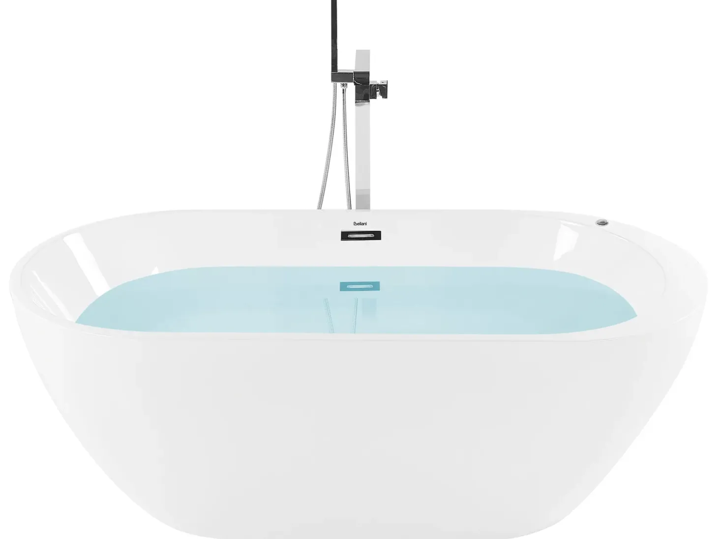 Fritstående spabad med LED NEVIS 170 x 80 cm Hvid