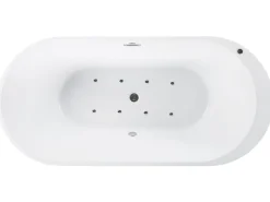 Fritstående spabad med LED NEVIS 170 x 80 cm Hvid