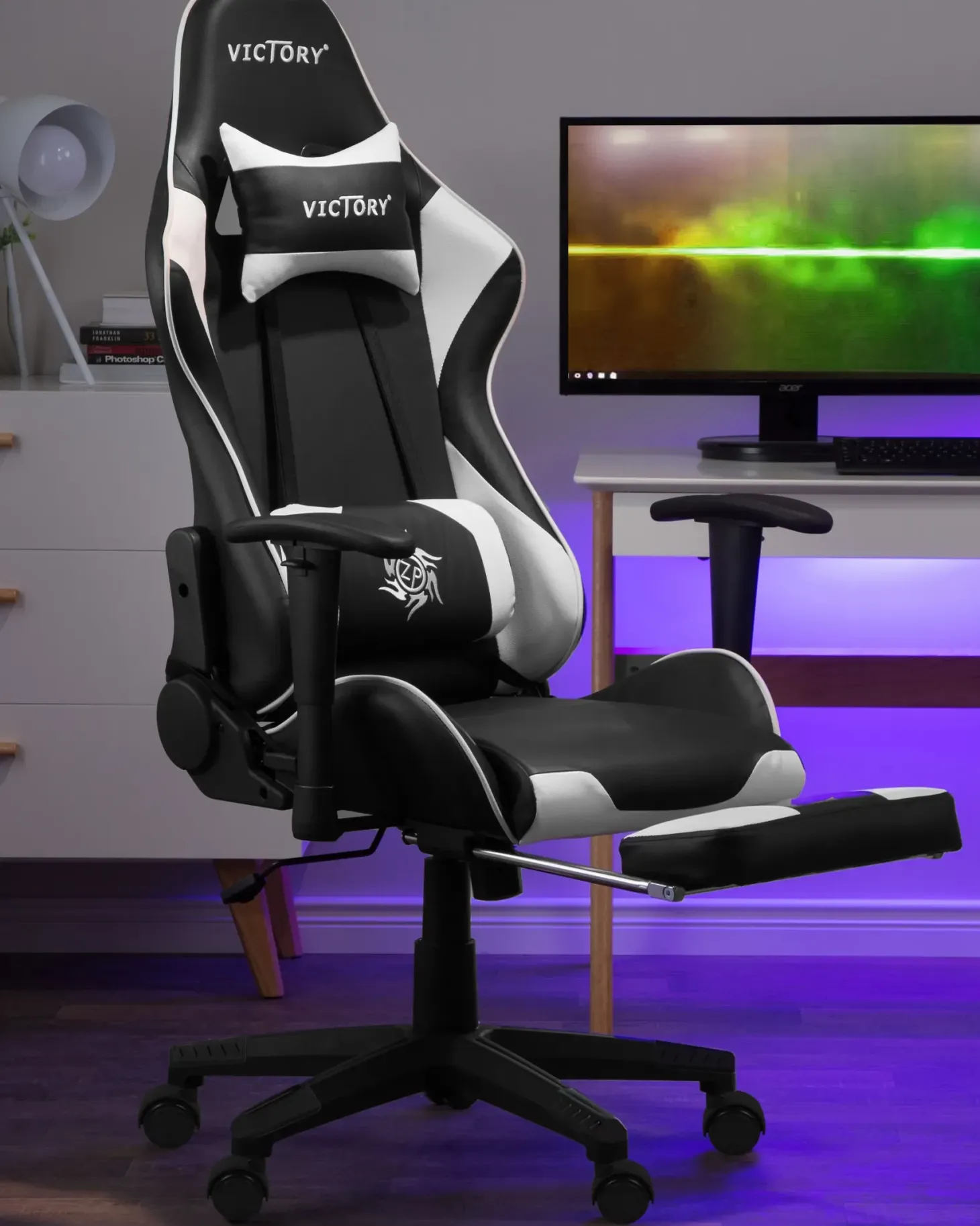 Gamingstol VICTORY Kunstlæder Hvid