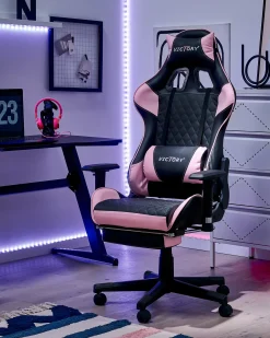 Gamingstol VICTORY Kunstlæder Lyserød