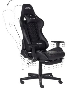Gamingstol VICTORY Kunstlæder Sort