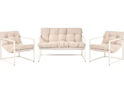 GARDA 4 personers Loungesæt med bord Beige Metal
