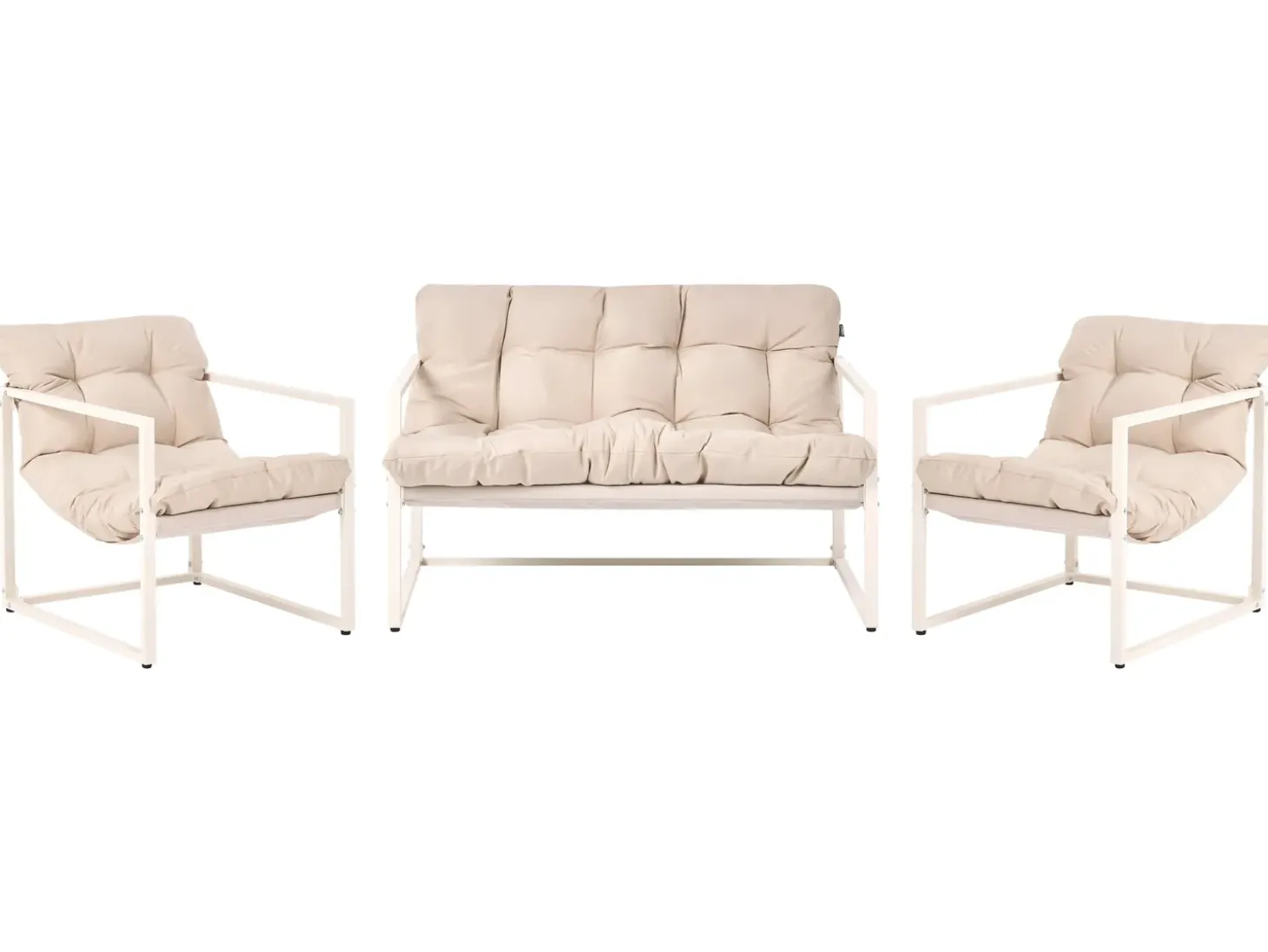 GARDA 4 personers Loungesæt med bord Beige Metal