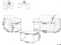 GARDA 4 personers Loungesæt med bord Beige Metal