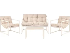 GARDA 4 personers Loungesæt med bord Beige Metal